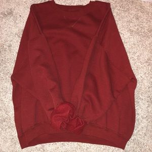Dark red crew neck